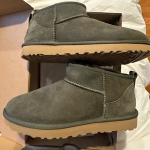 UGG CLASSIC ULTRA MINI SLATE SUEDE FUR COMFORT WOMEN'S BOOTS SIZE US 10/UK 8 NEW